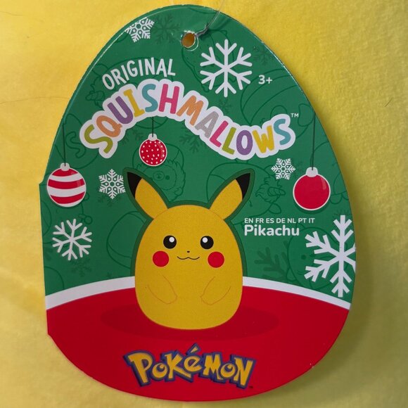 NWT Pokemon Nintendo 2024 Holiday 20" Pikachu w Winter Hat Squishmallow - Picture 3 of 7